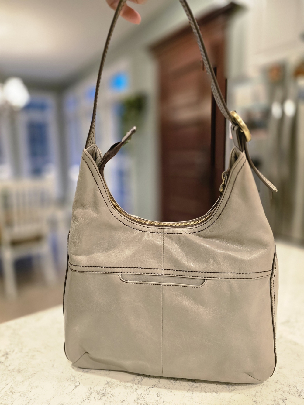 HOBO Fortune Taupe Leather  Shoulder Bag